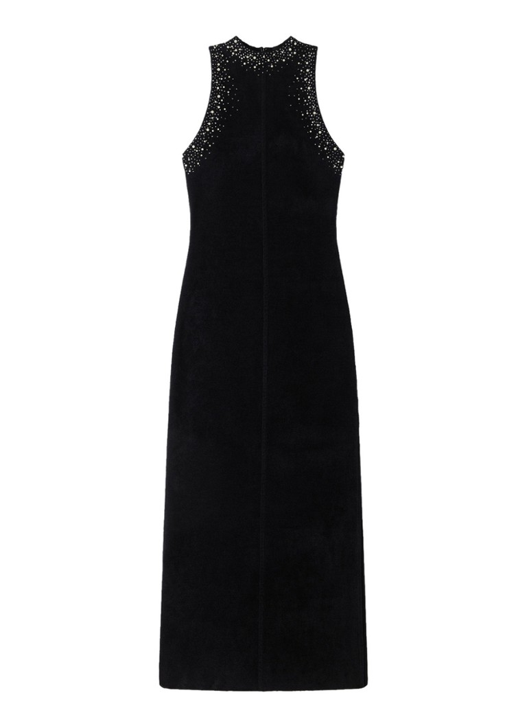 Sandro Dames Midi jurk met strass in de kleur Zwart