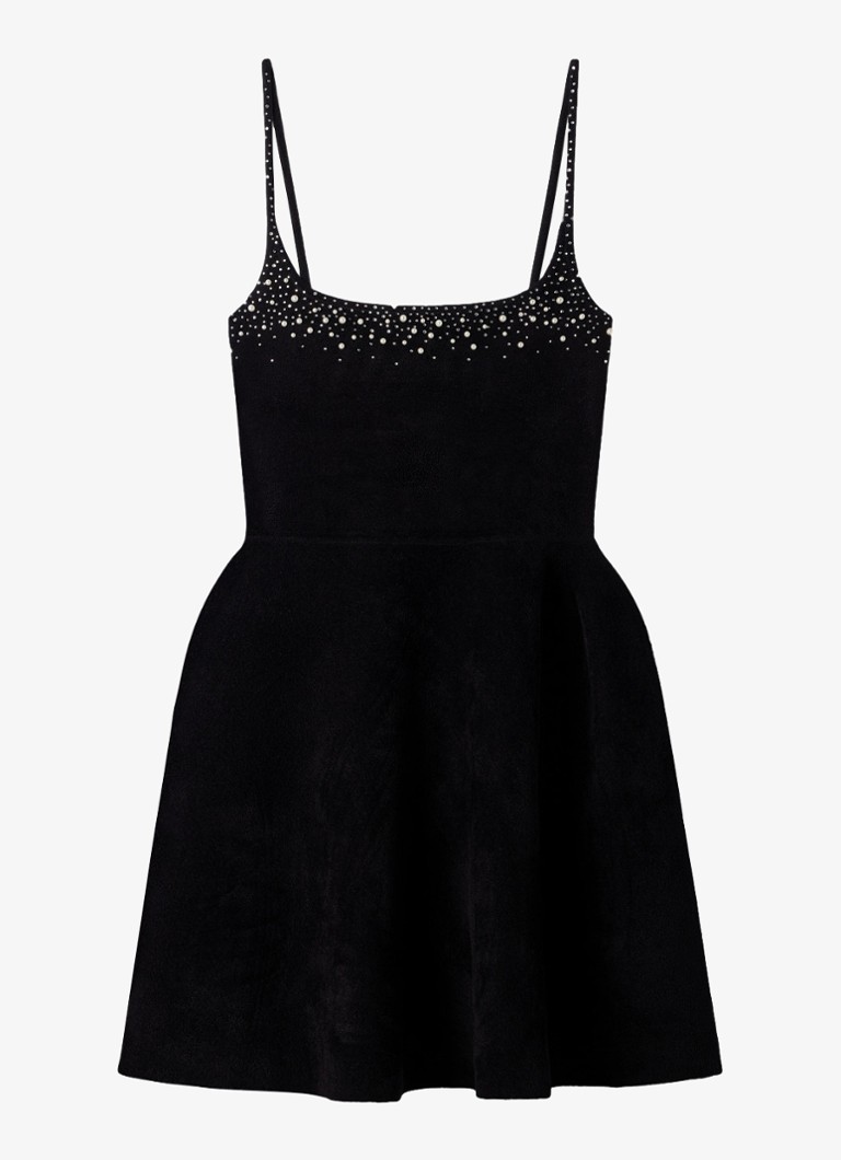 Sandro Dames Mini jurk met kralendecoratie in de kleur Zwart
