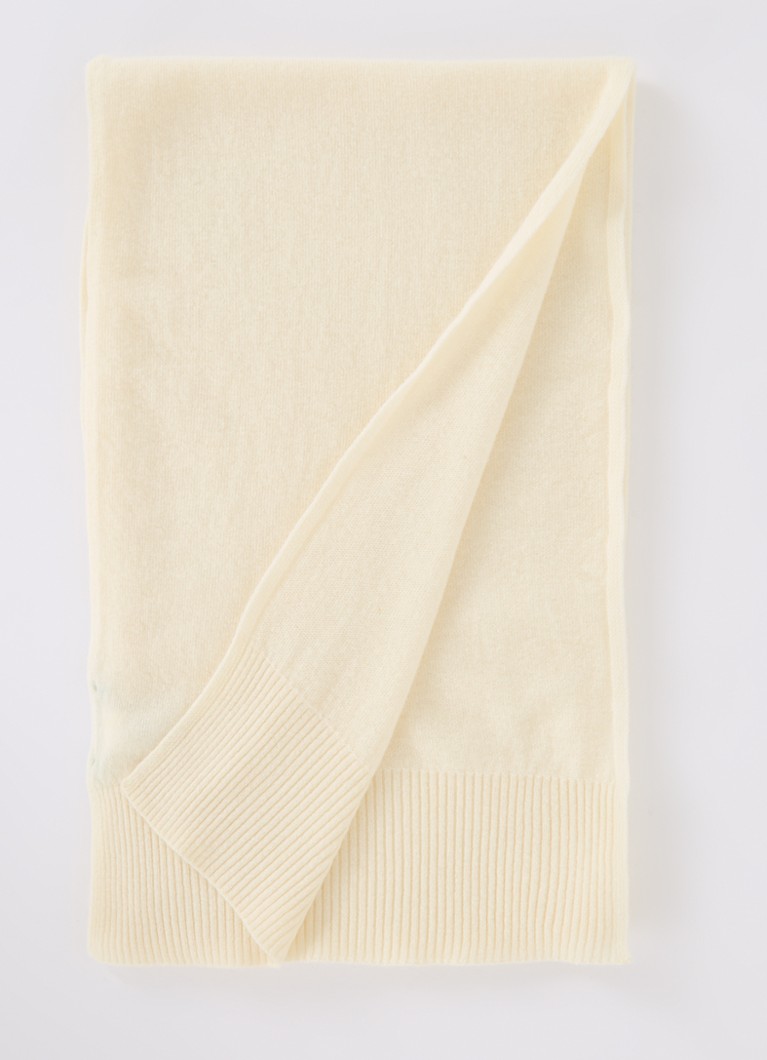 Benetton Dames Sjaal van scheerwol 190 x 30 cm in de kleur Creme