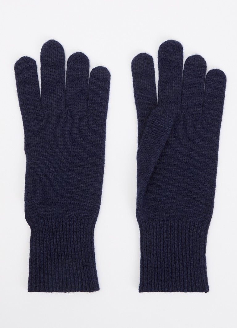 Benetton Dames Ribgebreide handschoen van wol in de kleur Donkerblauw