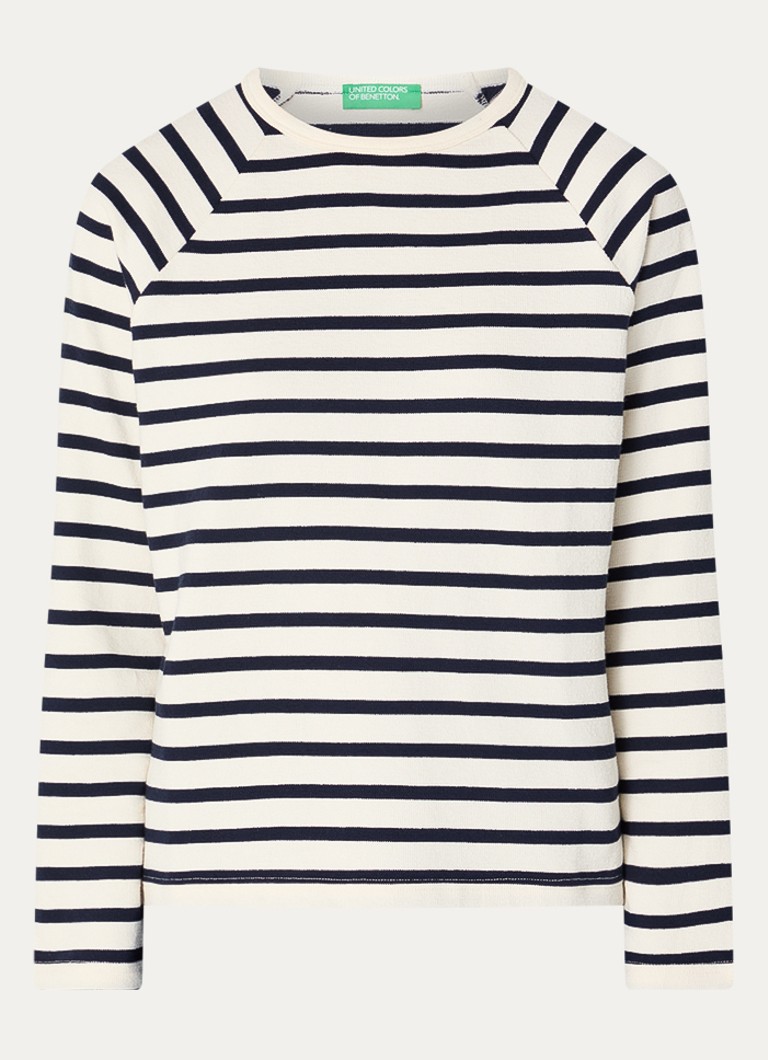 Benetton Dames Longsleeve met streepprint in de kleur Donkerblauw