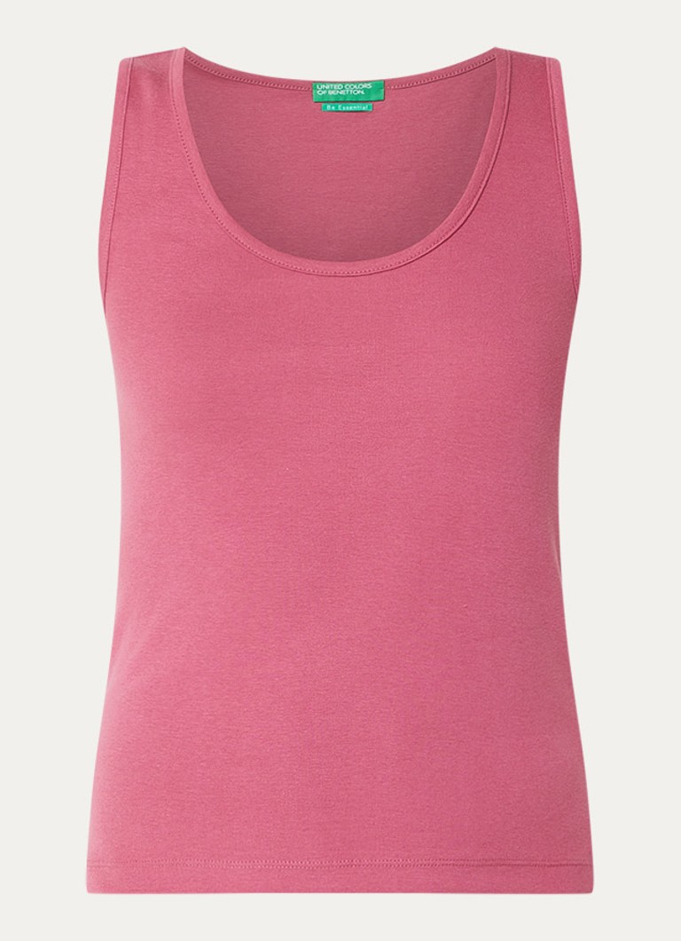 Benetton Dames Tanktop met stretch in de kleur Donkerroze