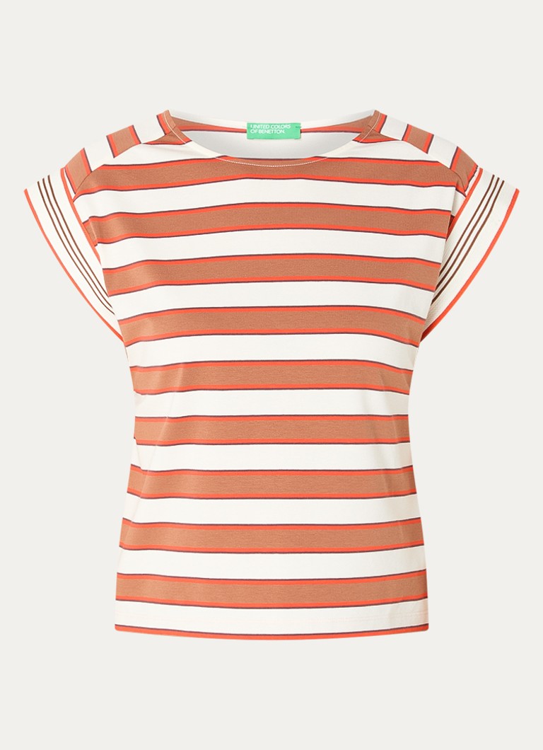 Benetton Dames Top met streepprint in de kleur Bruin