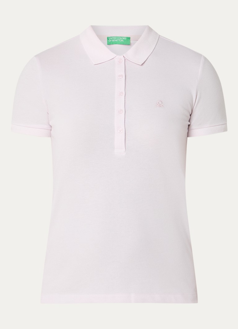 Benetton Dames Polo met logo in de kleur Lichtroze