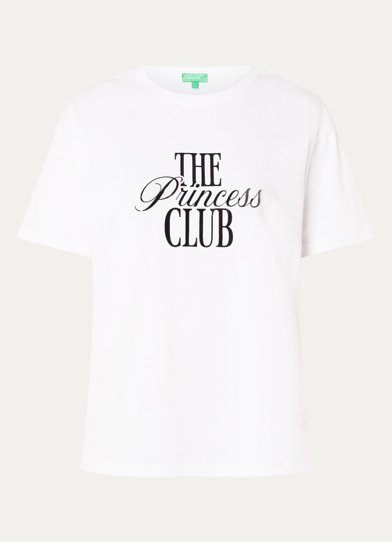 Benetton Dames T-shirt met print in de kleur Wit