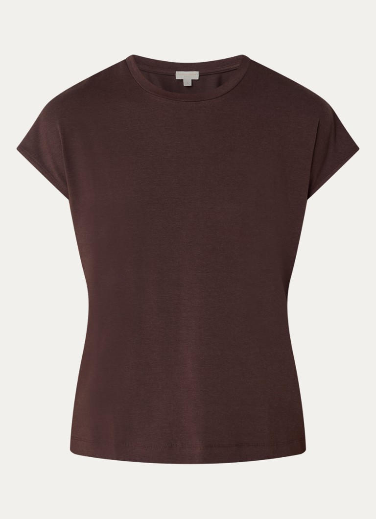 Benetton Dames T-shirt met ronde hals in de kleur Bruin