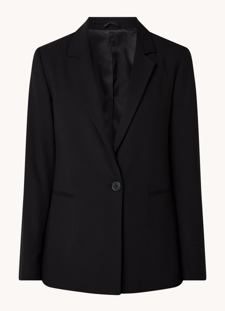 Benetton Dames Blazer met paspelzakken en schoudervulling in de kleur Zwart