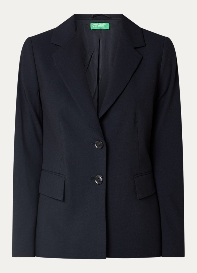 Benetton Dames Blazer met schoudervulling en steekzakken in de kleur Blauw
