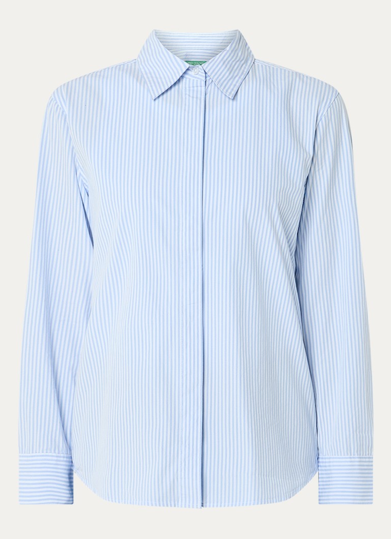 Benetton Dames Blouse met streepprint in de kleur Lichtblauw