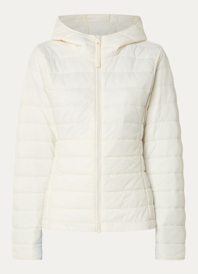 Benetton Dames Gewatteerd jack met waterafstotende coating in de kleur Creme