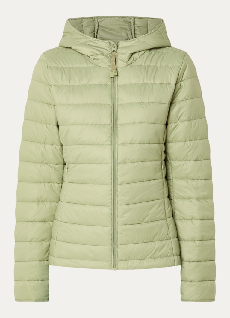Benetton Dames Gewatteerd jack met waterafstotende coating in de kleur Groen