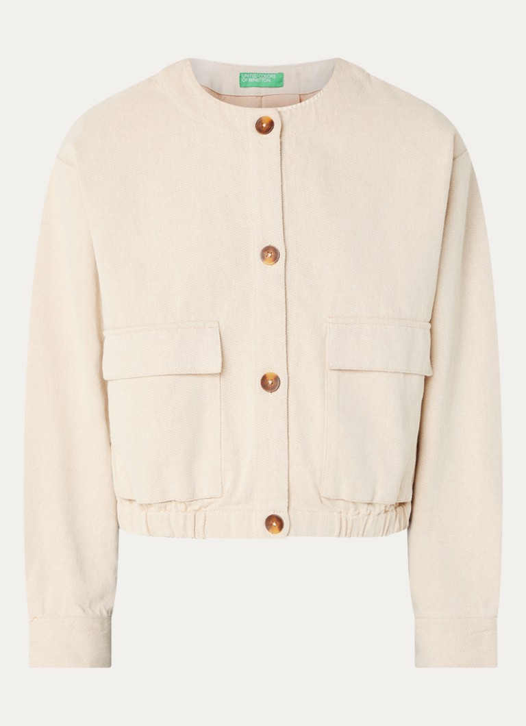 Benetton Dames Jack met klepzakken in de kleur Creme