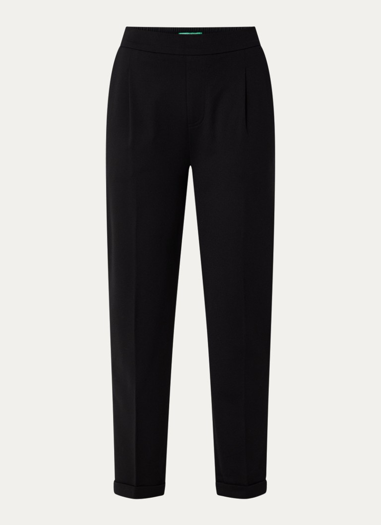 Benetton Dames High waist tapered fit pantalon met steekzakken in de kleur Zwart