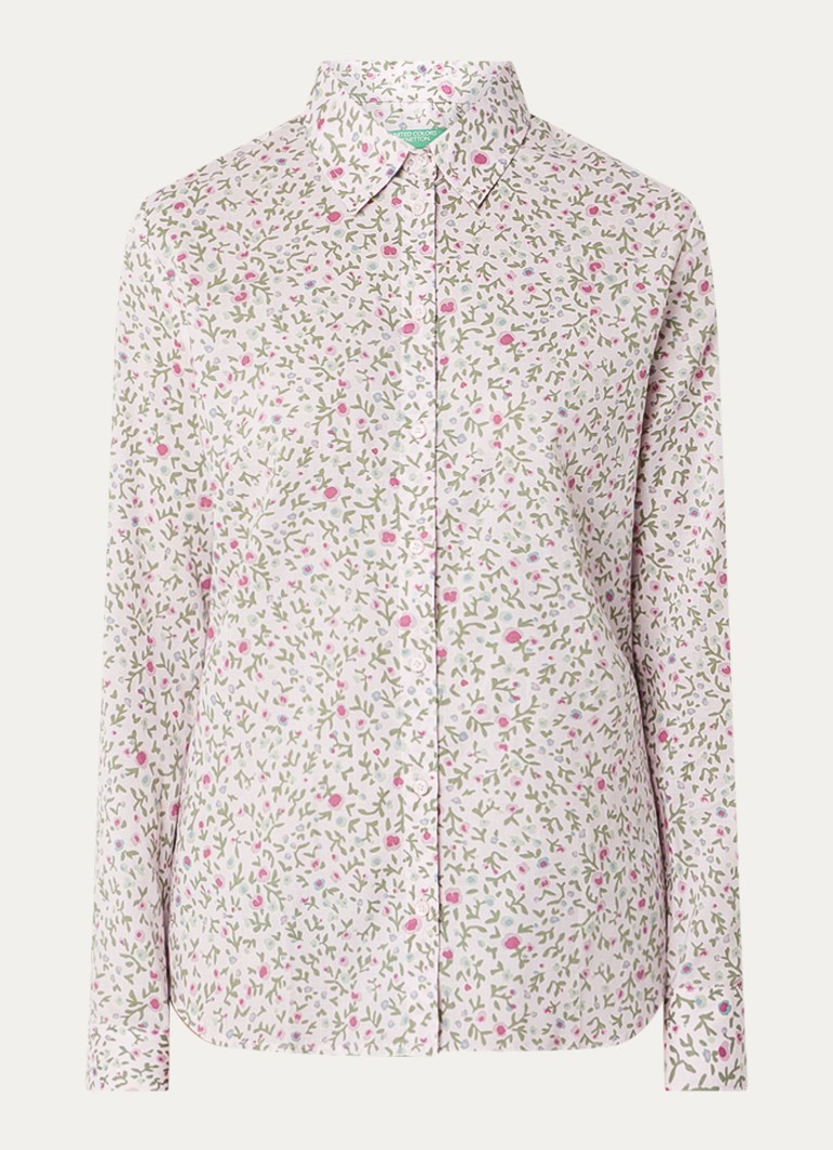 Benetton Dames Blouse met print in de kleur Lichtroze