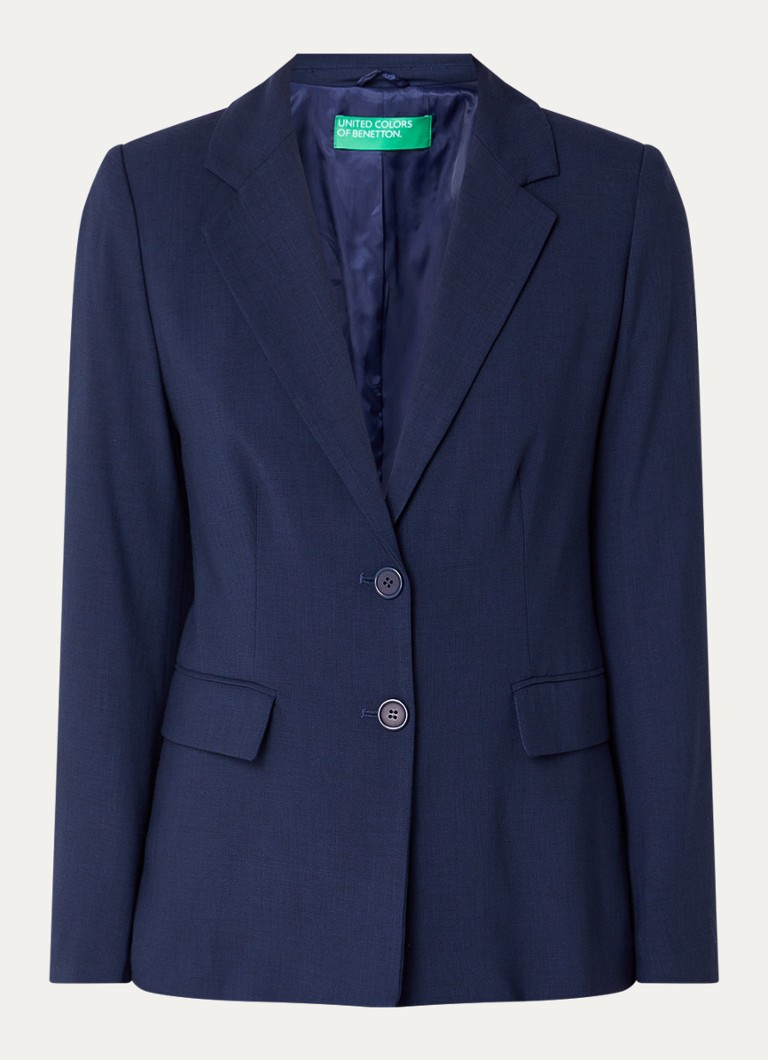 Benetton Dames Blazer met klepzakken in de kleur Donkerblauw