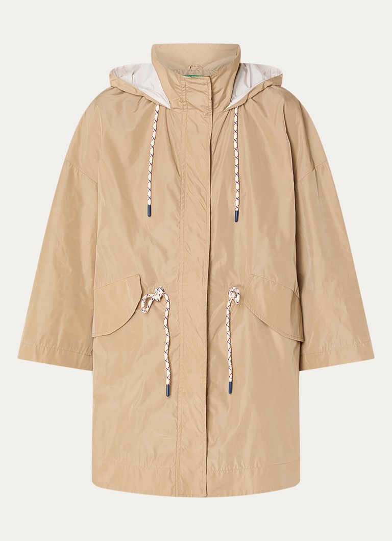 Benetton Dames Jack met capuchon en klepzakken in de kleur Camel