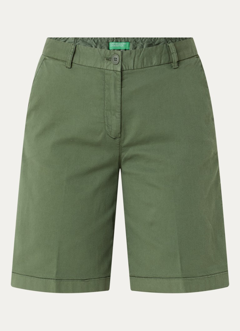 Benetton Dames High waist regular fit korte broek met steekzakken in de kleur