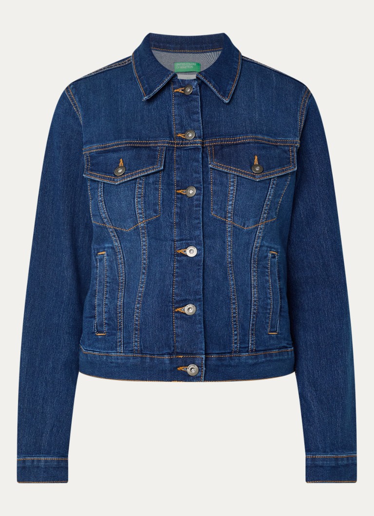 Benetton Dames Spijkerjas met steekzakken in de kleur Indigo