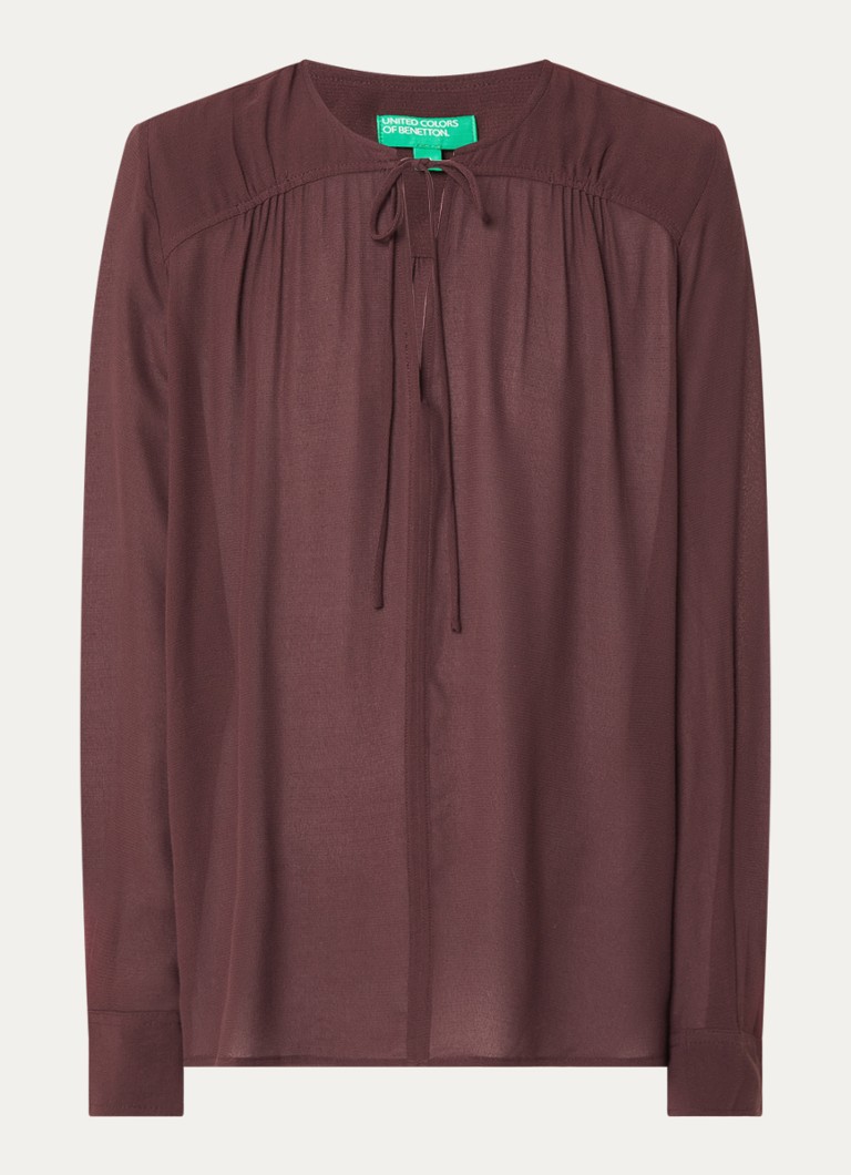 Benetton Dames Tuniek met V-hals in de kleur Aubergine