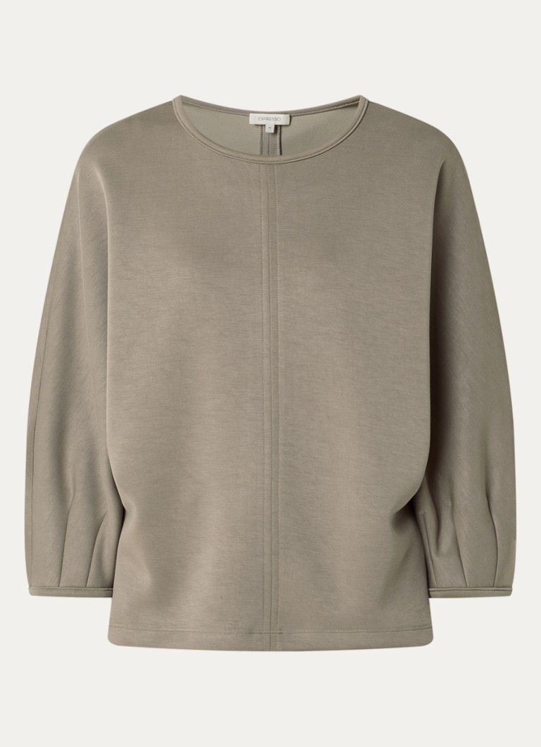 Expresso Dames Sweater met ronde hals in de kleur Donkerbeige