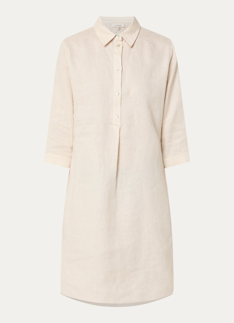Expresso Dames Midi tuniekjurk van linnen in de kleur Creme