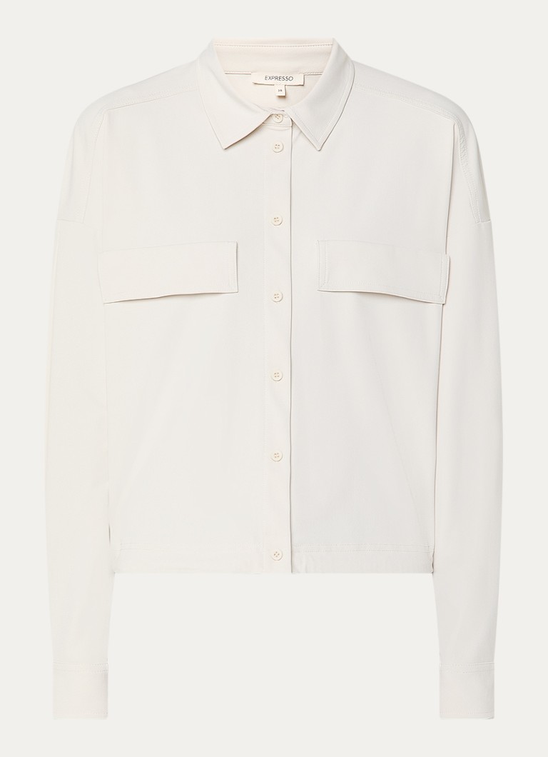 Expresso Dames Blouse met borstzakken in de kleur Creme