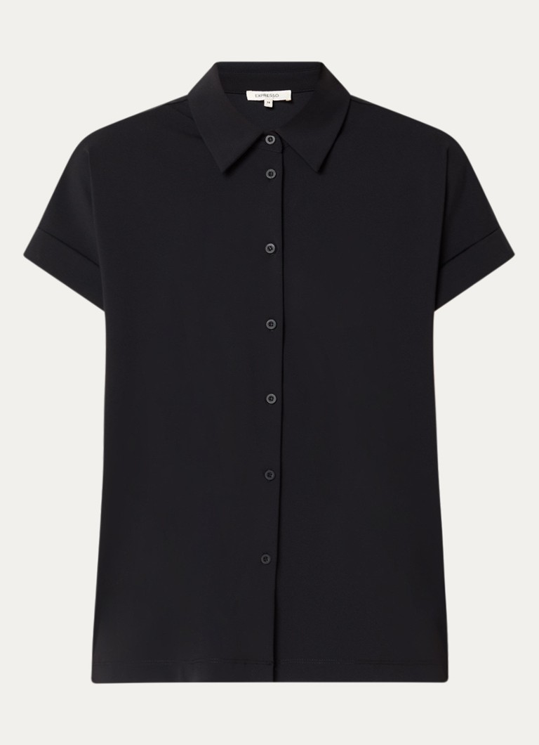 Expresso Dames Blouse met vlindermouw in de kleur Zwart