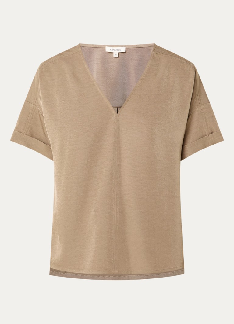 Expresso Dames Top met glanzende finish in de kleur Roestbruin