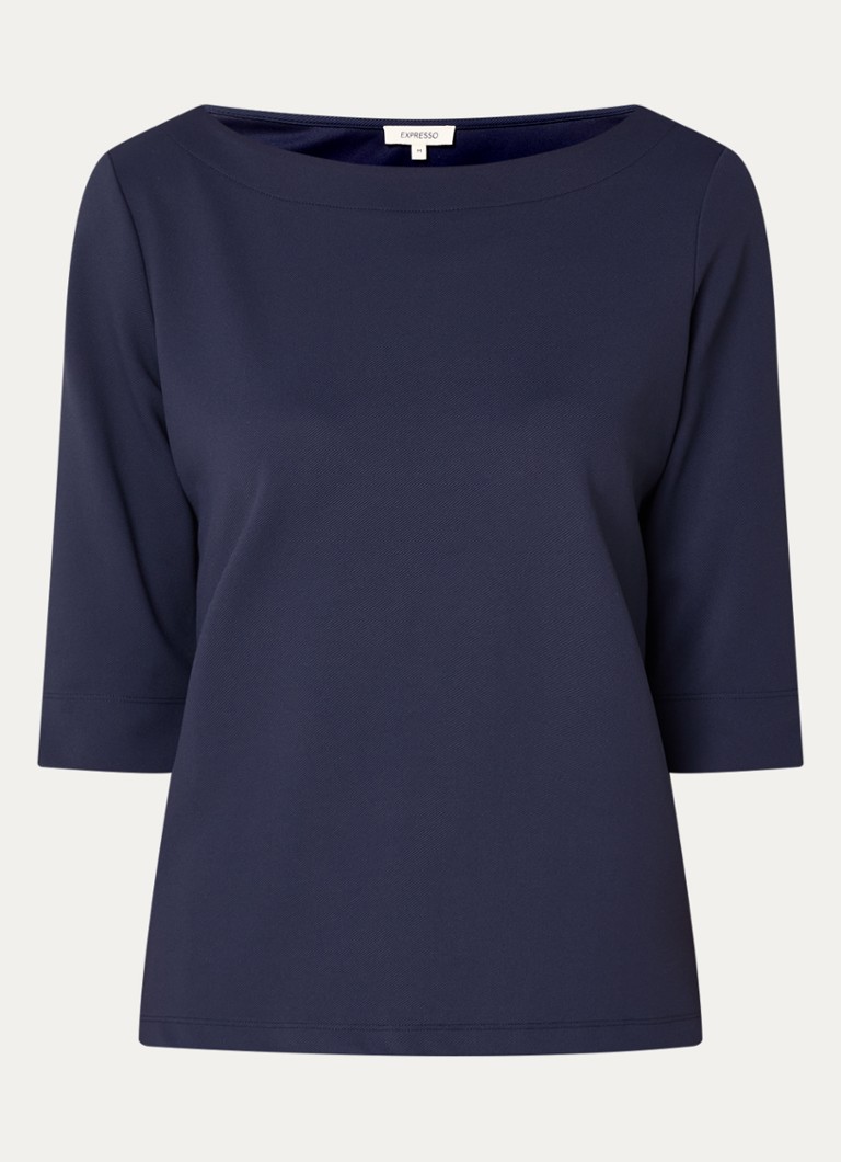 Expresso Dames T-shirt met ronde hals in de kleur Donkerblauw