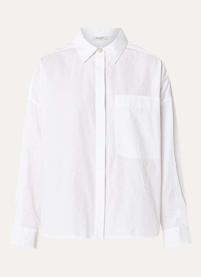 Beaumont Dames Amal blouse met strass in de kleur Wit, maat: 38