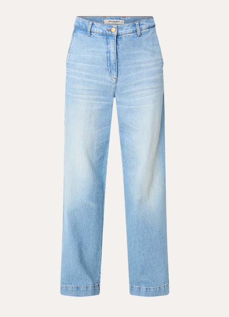 Beaumont Dames Maxime high waist wide leg jeans met lichte wassing in de kleur Indigo, maat: 42