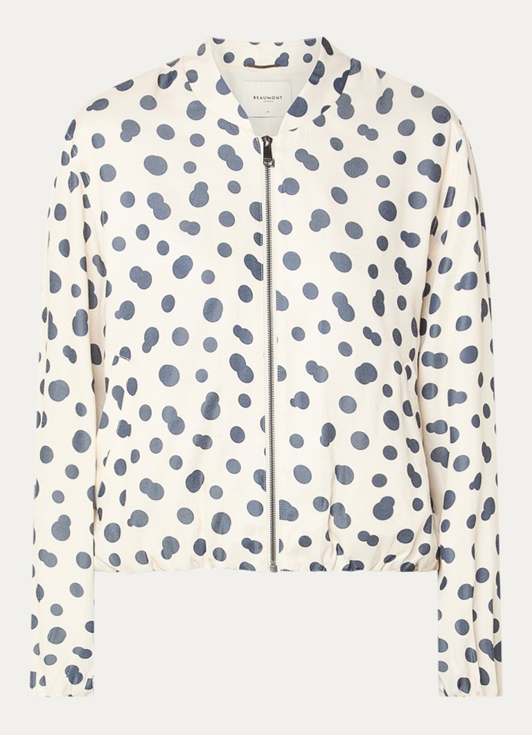Beaumont Heren Chica jack met stippenprint en steekzakken in de kleur Blauw, maat: 34