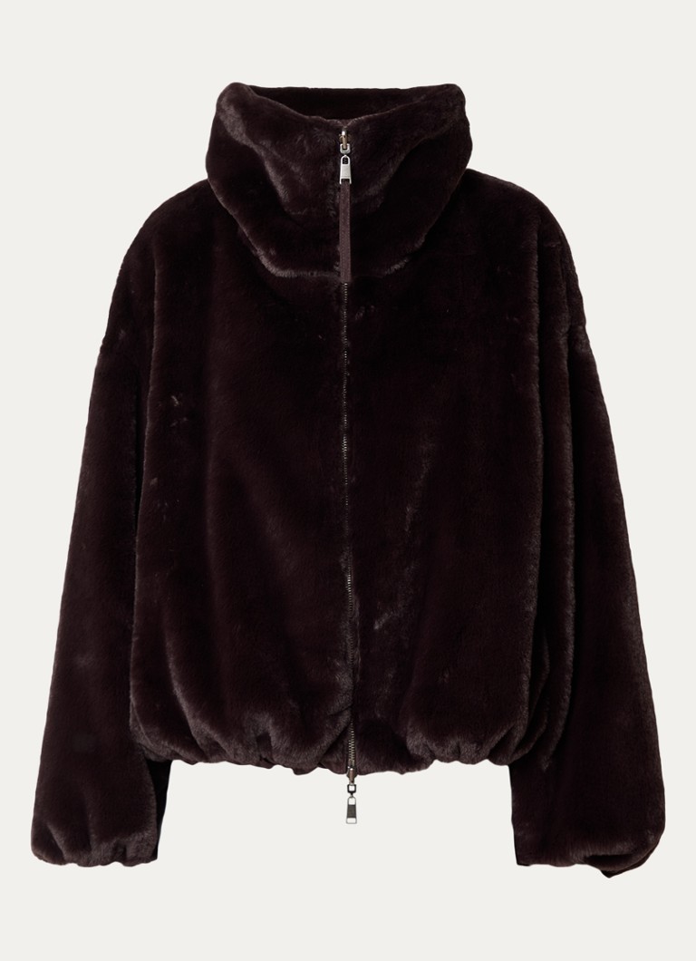 Beaumont Dames Maxie reversible jack van imitatiebont in de kleur Aubergine, maat: 38
