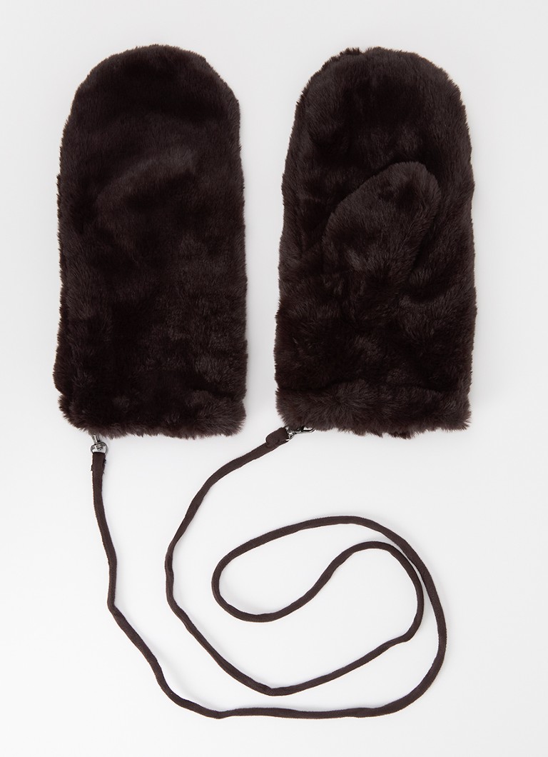 Beaumont Dames Mitty wanten imitatiebont in de kleur Donkerbruin, maat: ONE SIZE