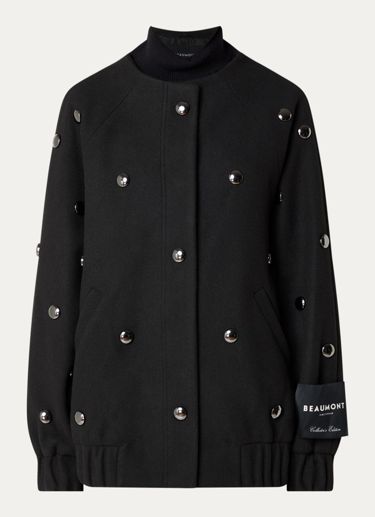 Beaumont Dames Hendrix jack met sierknopen in de kleur Zwart, maat: M