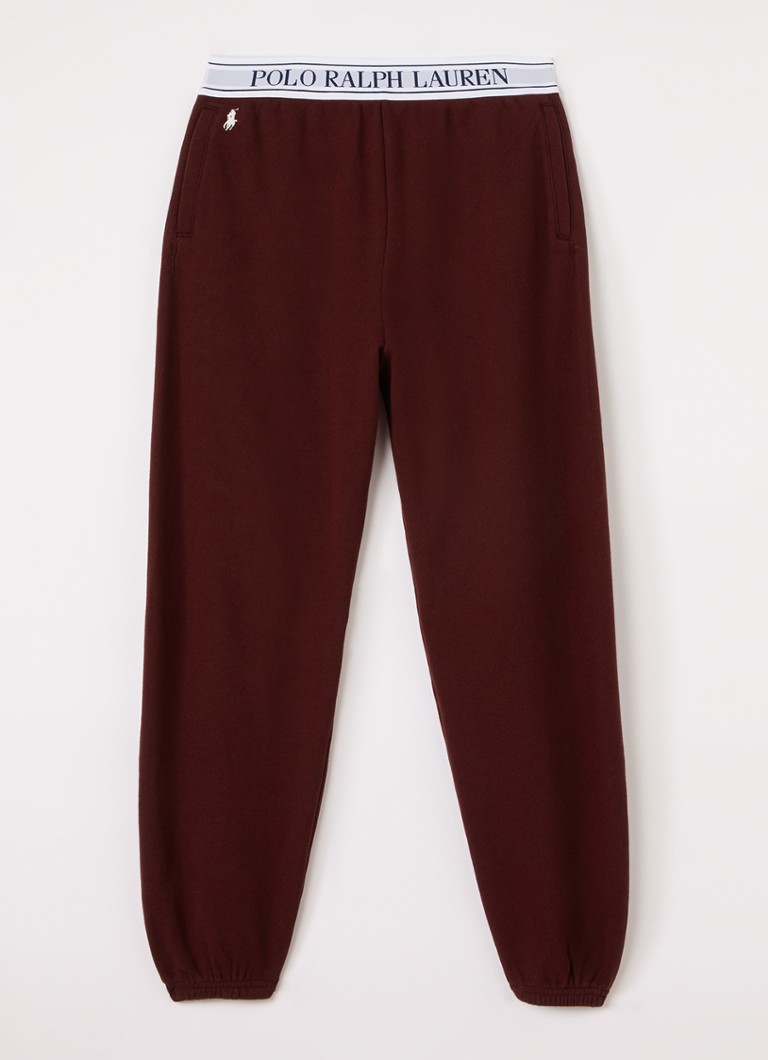 Ralph Lauren Meisjes Tapered fit joggingbroek met logoband in de kleur Bordeauxrood, maat: M=140