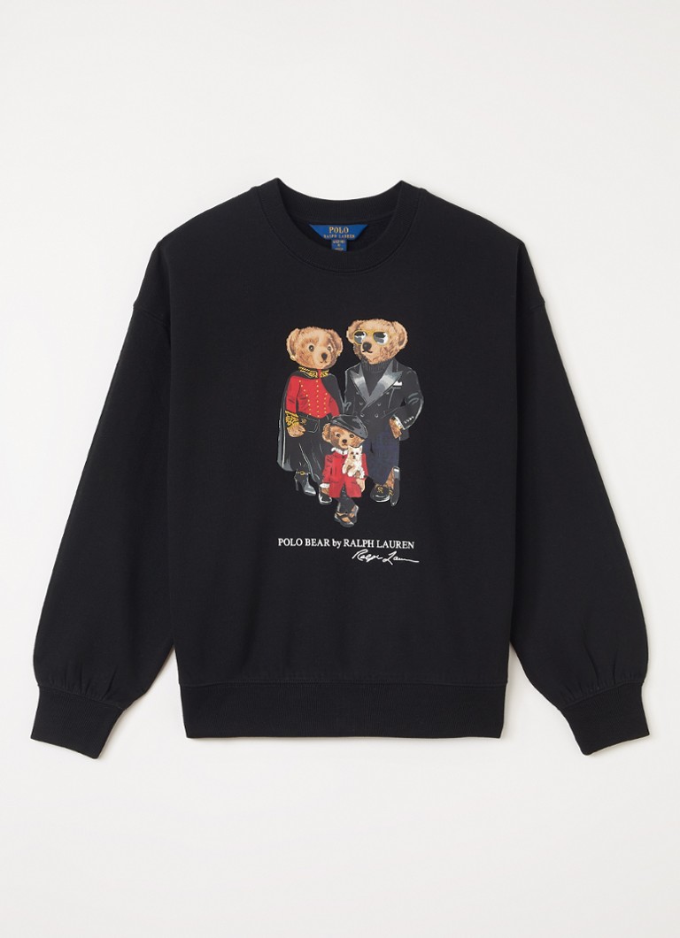 Ralph Lauren Meisjes Pullover met logoborduring in de kleur Zwart, maat: L=152