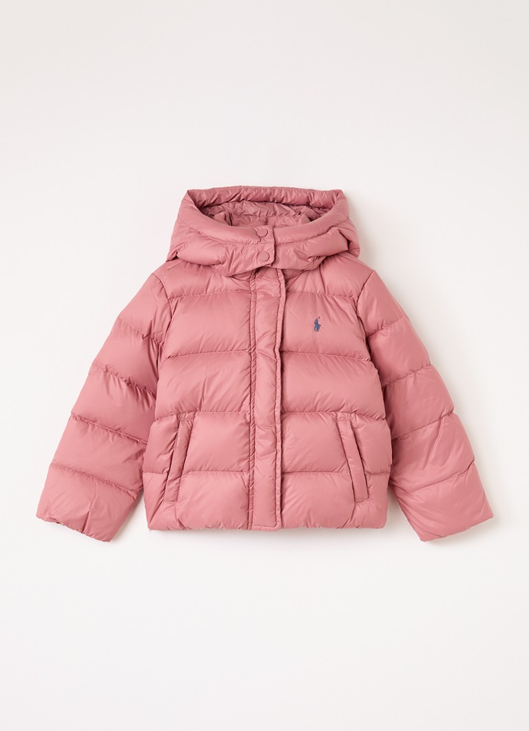 Ralph Lauren Meisjes Pufferjack met donsvulling en ritszakken in de kleur Roze, maat: M=140