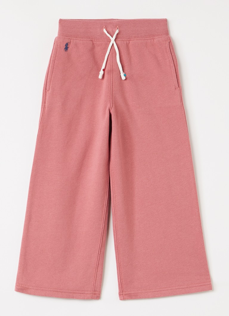 Ralph Lauren Meisjes Wide fit joggingbroek met logoborduring in de kleur Koraalroze, maat: 4J=104
