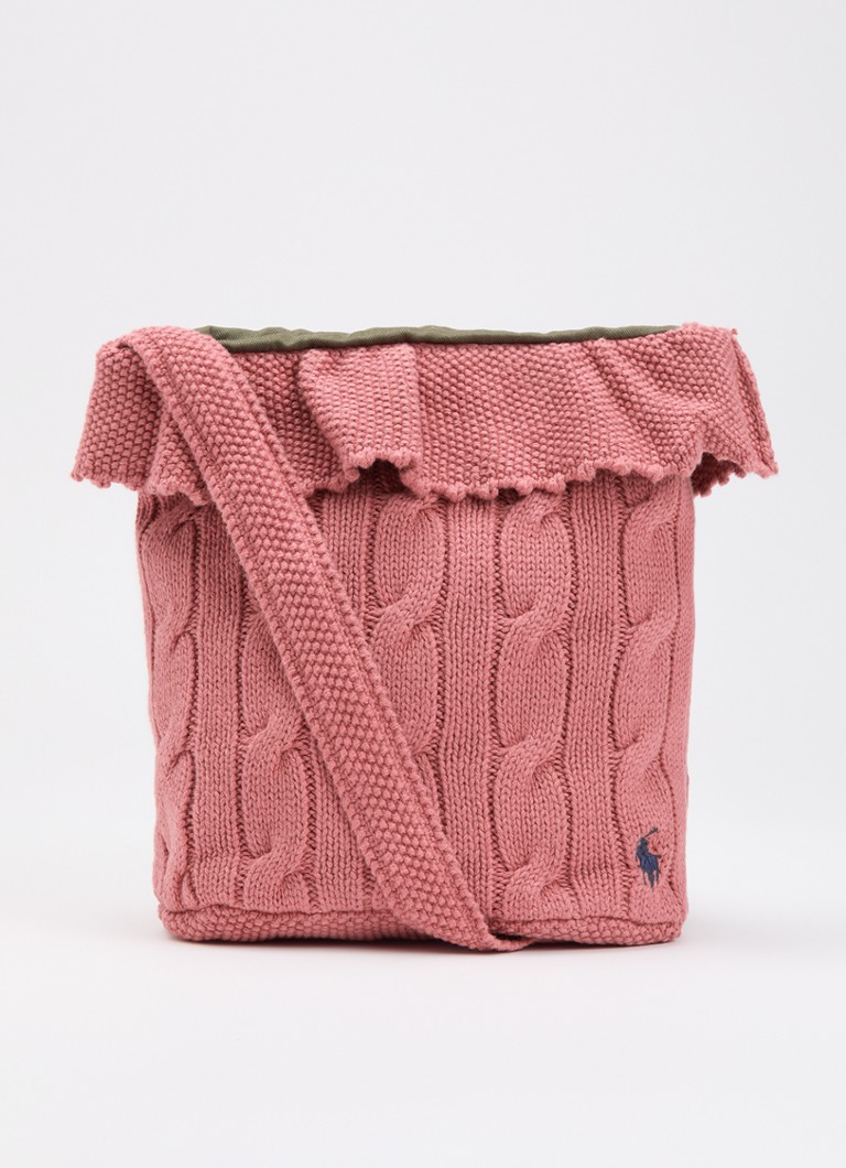Ralph Lauren Meisjes Kabelgebreide crossbodytas met logoborduring