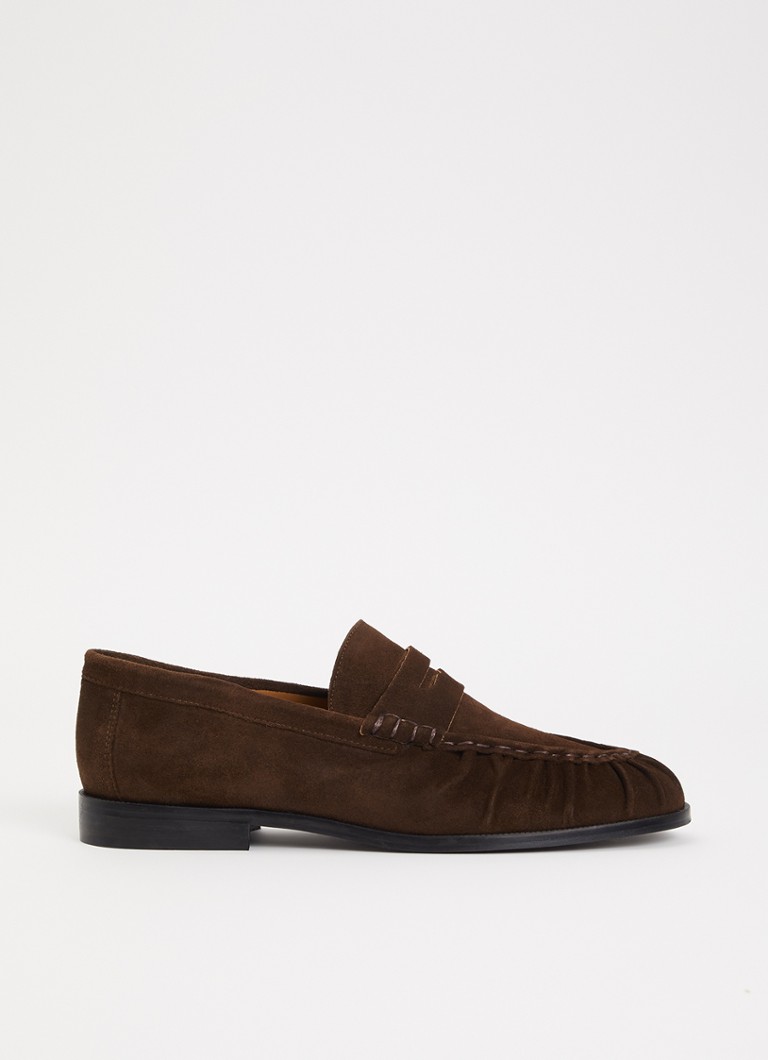 Toral Dames Blake loafer van suède in de kleur Donkerbruin, maat: 36