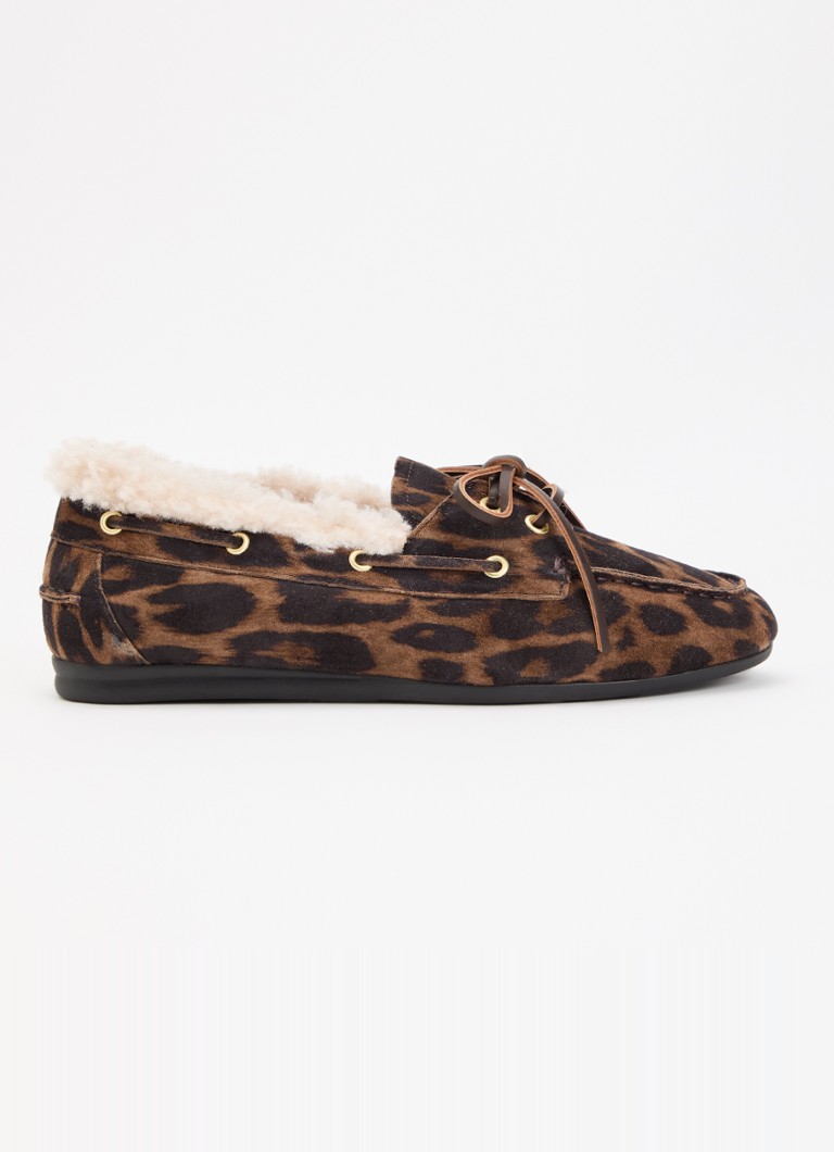 Toral Dames Nahua bootschoen van suède panterprint in de kleur Bruin, maat: 37
