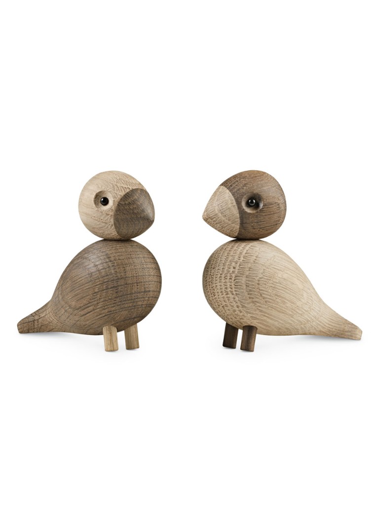 Kay Bojesen Love birds ornament 9 cm set van 2 Bruin - Deal