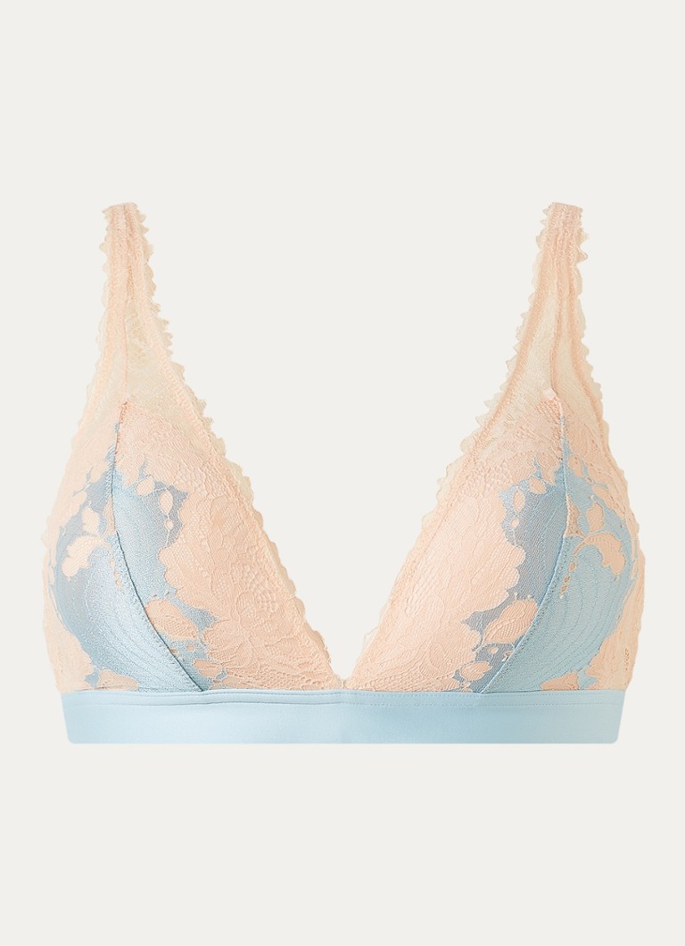 Mey Dames Poetry Dream voorgevormde bralette met overlay van kant in de kleur Blauw, maat: S