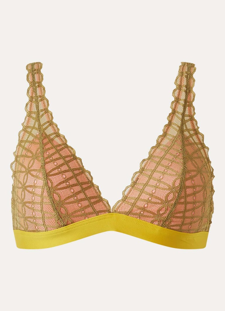 Mey Dames Poetry Temptation voorgevormde bralette met overlay van kant in de kleur Geel, maat: XL