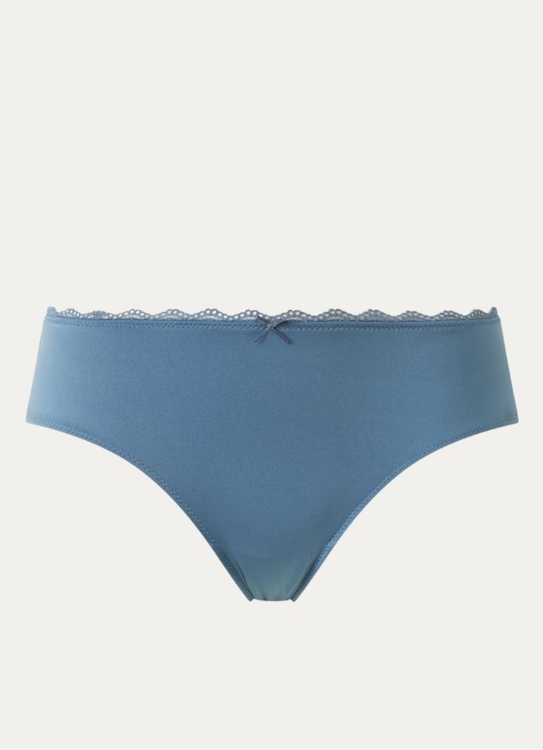 Mey Dames Slip van kant in de kleur Staalblauw, maat: 44