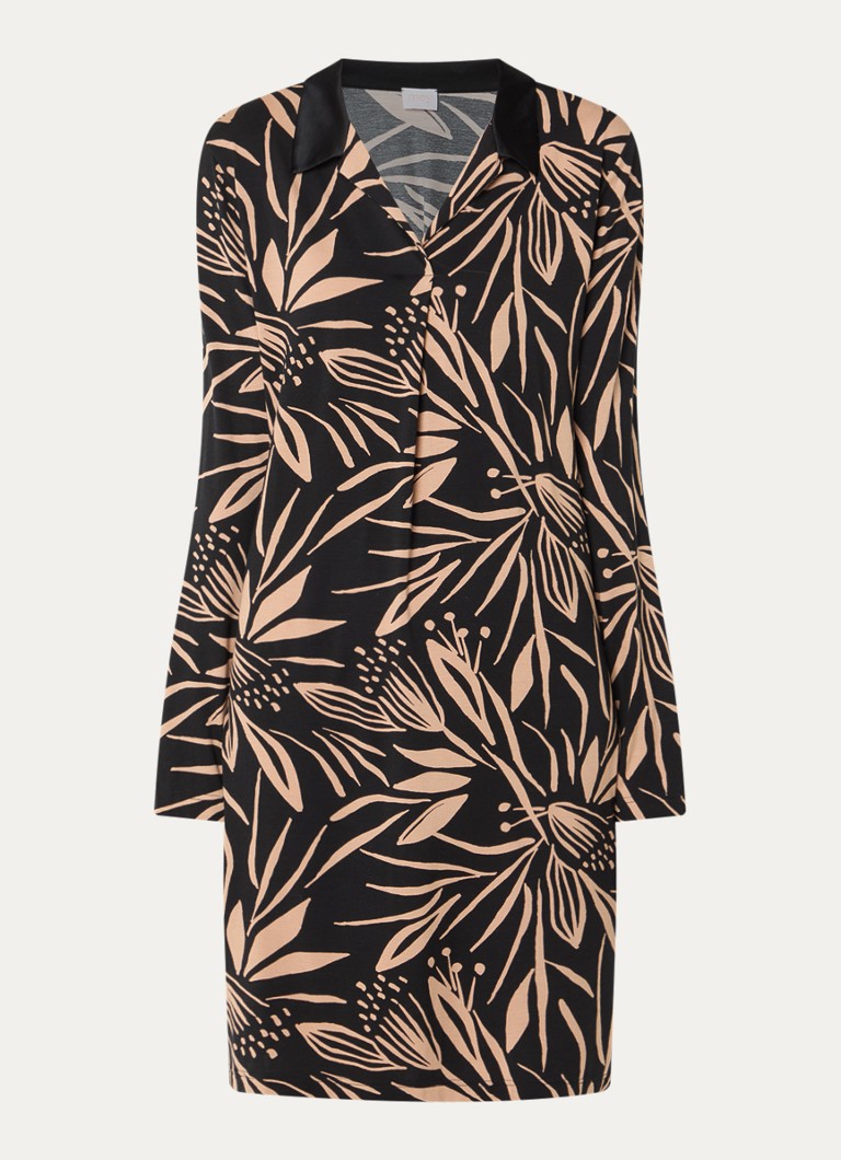 Mey Dames Slipdress met print in de kleur Zwart, maat: S