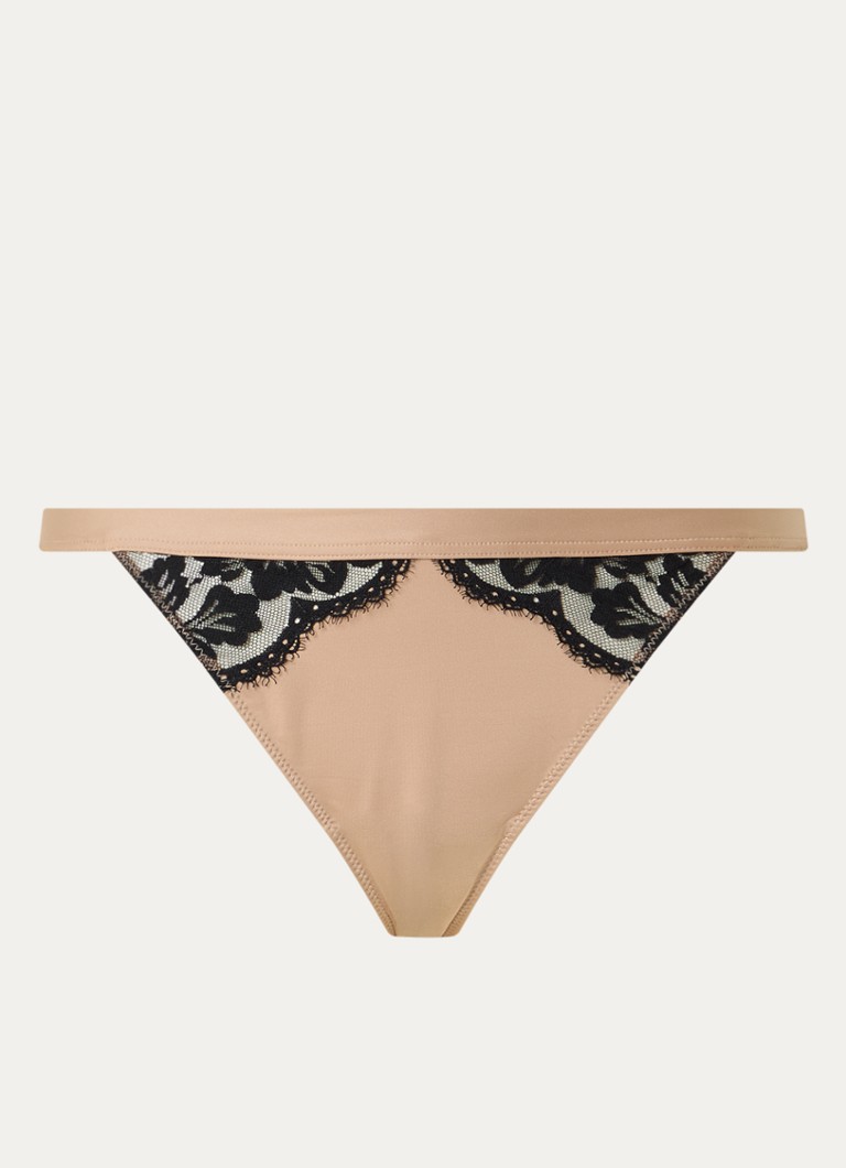 Mey Dames Tanga met kant in de kleur Geel, maat: M