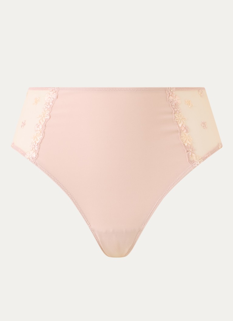 Mey Dames Slip met mesh en bloemborduring in de kleur Lichtroze, maat: 40