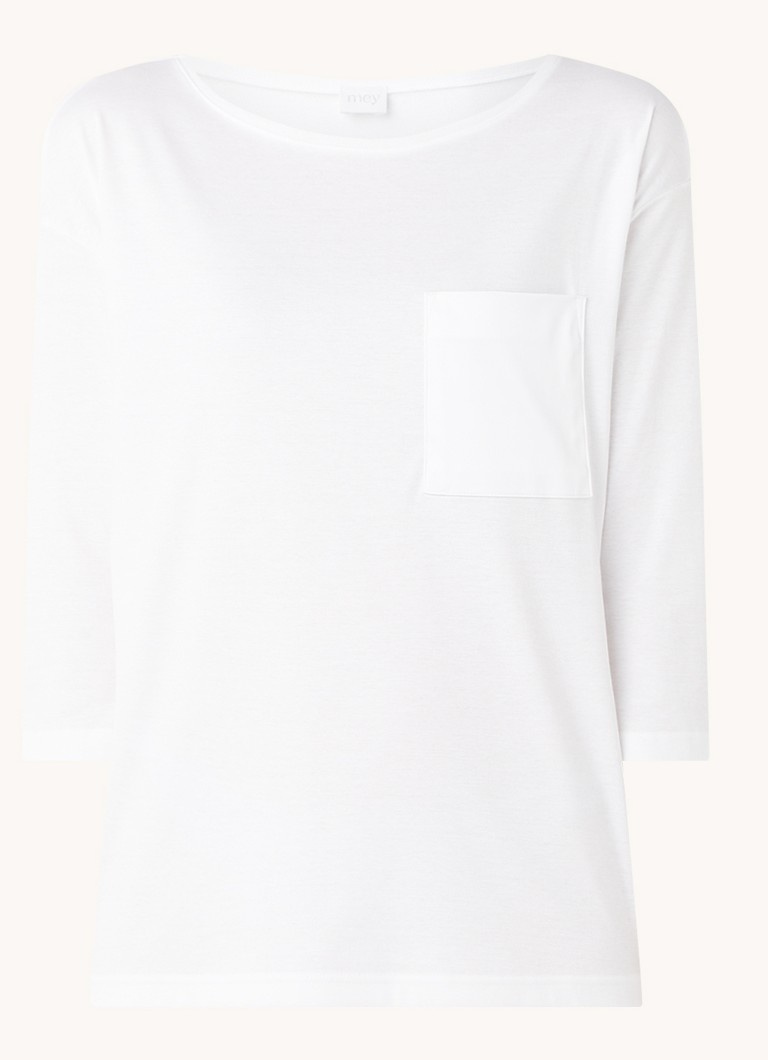 Mey Dames Sleepsation pyjamatop met driekwart mouw in de kleur Wit, maat: 44